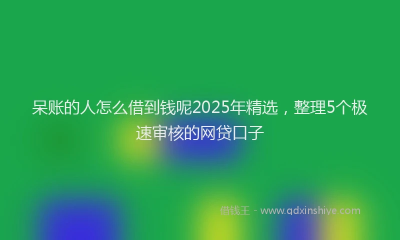 呆账的人怎么借到钱呢2025年精选，整理5个极速审核的网贷口子