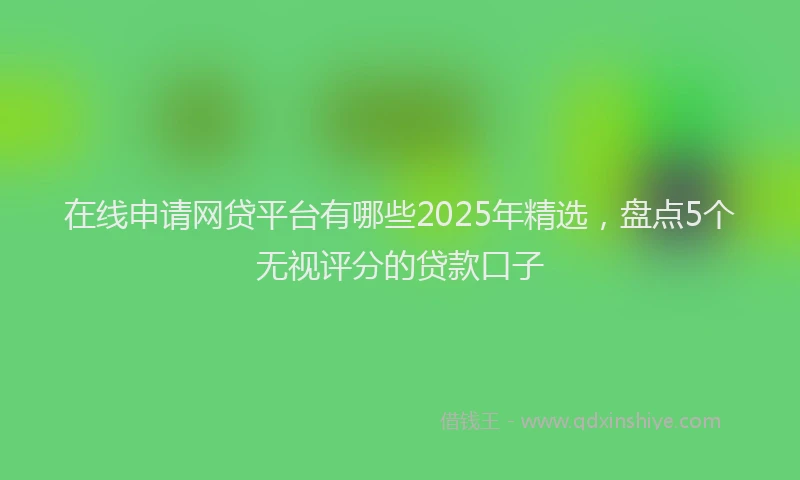 在线申请网贷平台有哪些2025年精选，盘点5个无视评分的贷款口子