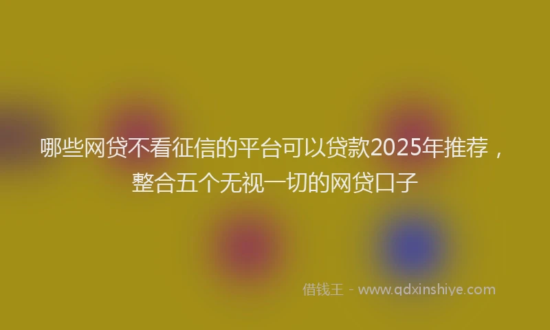 哪些网贷不看征信的平台可以贷款2025年推荐，整合五个无视一切的网贷口子