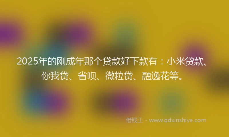 2025年的刚成年那个贷款好下款有：小米贷款、你我贷、省呗、微粒贷、融逸花等。