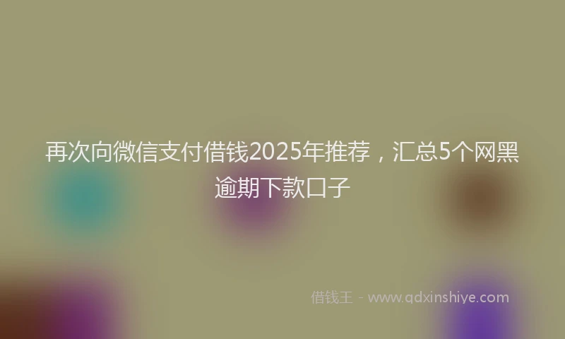 再次向微信支付借钱2025年推荐，汇总5个网黑逾期下款口子