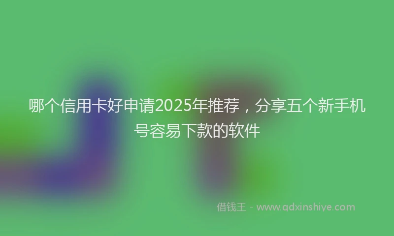 哪个信用卡好申请2025年推荐，分享五个新手机号容易下款的软件