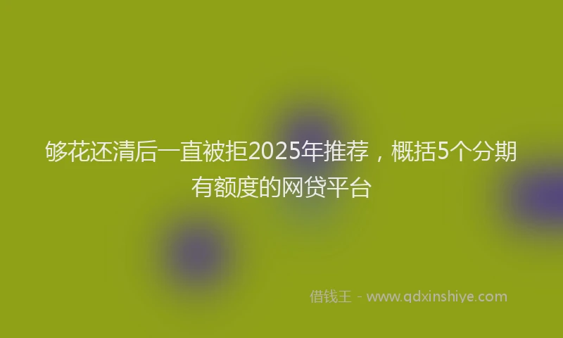 够花还清后一直被拒2025年推荐，概括5个分期有额度的网贷平台