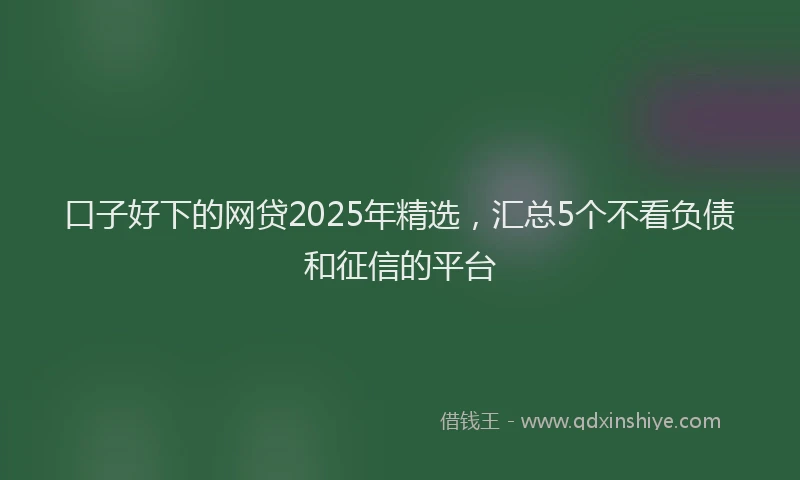 口子好下的网贷2025年精选，汇总5个不看负债和征信的平台