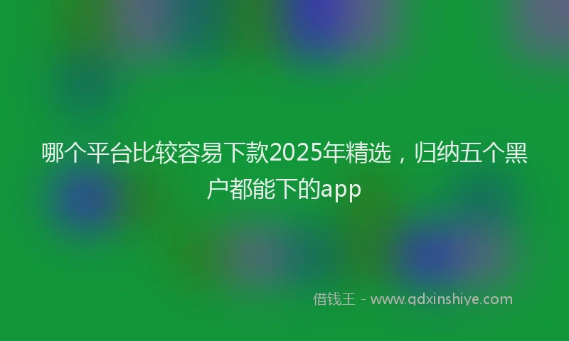 哪个平台比较容易下款2025年精选，归纳五个黑户都能下的app