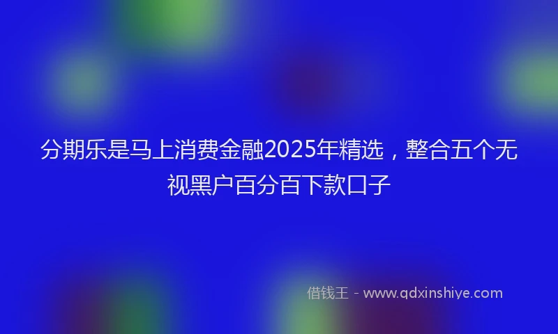 分期乐是马上消费金融2025年精选，整合五个无视黑户百分百下款口子