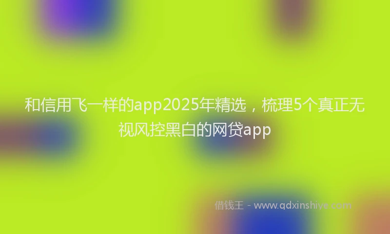 和信用飞一样的app2025年精选，梳理5个真正无视风控黑白的网贷app