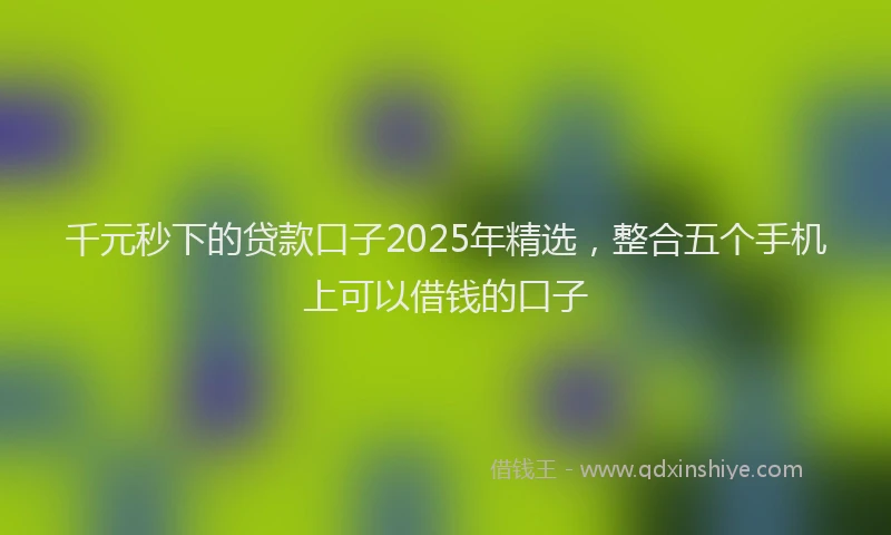 千元秒下的贷款口子2025年精选，整合五个手机上可以借钱的口子