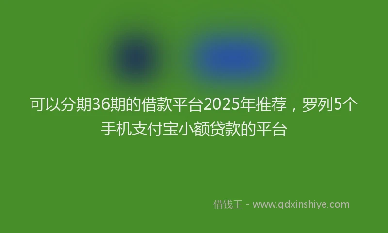 可以分期36期的借款平台2025年推荐，罗列5个手机支付宝小额贷款的平台
