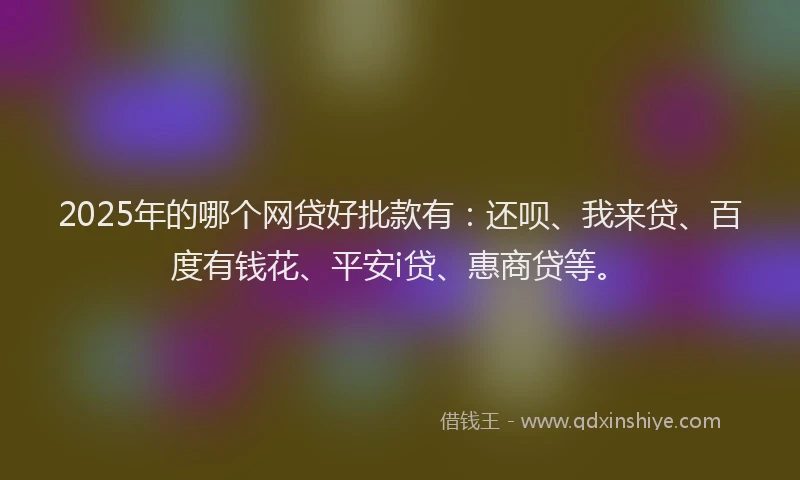 2025年的哪个网贷好批款有：还呗、我来贷、百度有钱花、平安i贷、惠商贷等。