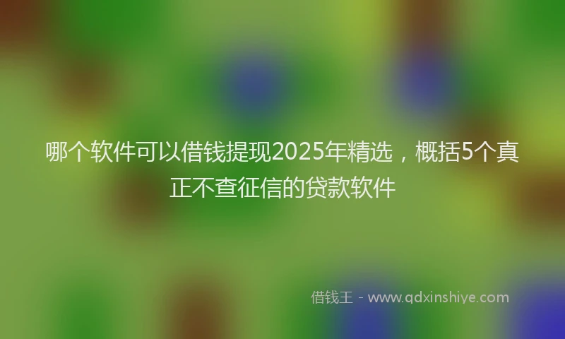 哪个软件可以借钱提现2025年精选，概括5个真正不查征信的贷款软件