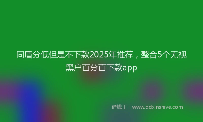 同盾分低但是不下款2025年推荐，整合5个无视黑户百分百下款app