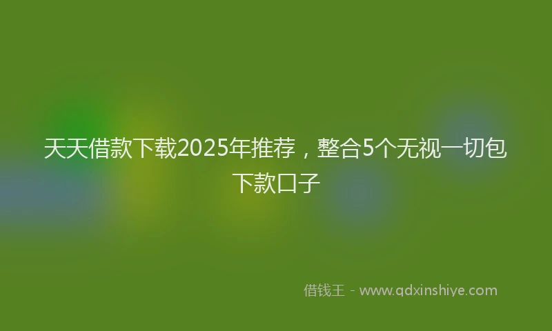天天借款下载2025年推荐，整合5个无视一切包下款口子