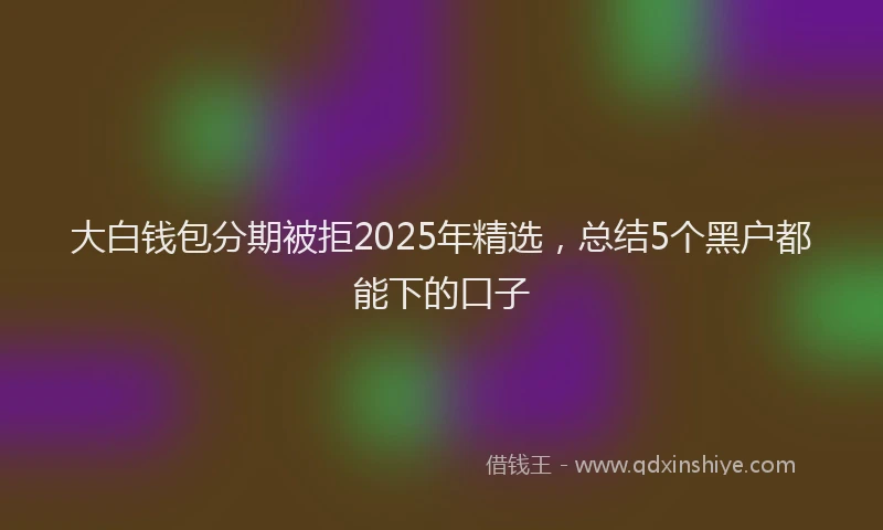 大白钱包分期被拒2025年精选，总结5个黑户都能下的口子