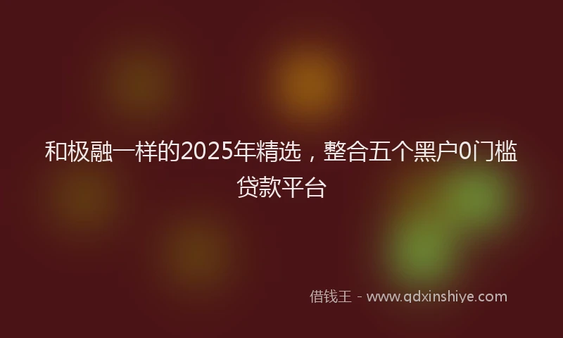 和极融一样的2025年精选，整合五个黑户0门槛贷款平台