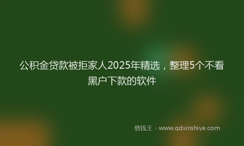 公积金贷款被拒家人2025年精选，整理5个不看黑户下款的软件