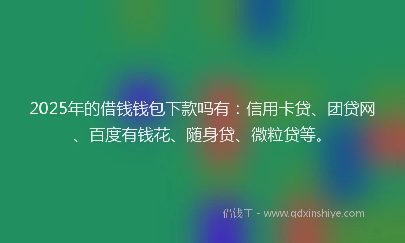 2025年的借钱钱包下款吗有：信用卡贷、团贷网、百度有钱花、随身贷、微粒贷等。