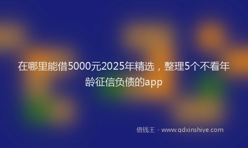 在哪里能借5000元2025年精选，整理5个不看年龄征信负债的app