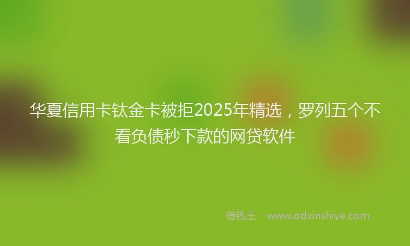 华夏信用卡钛金卡被拒2025年精选，罗列五个不看负债秒下款的网贷软件