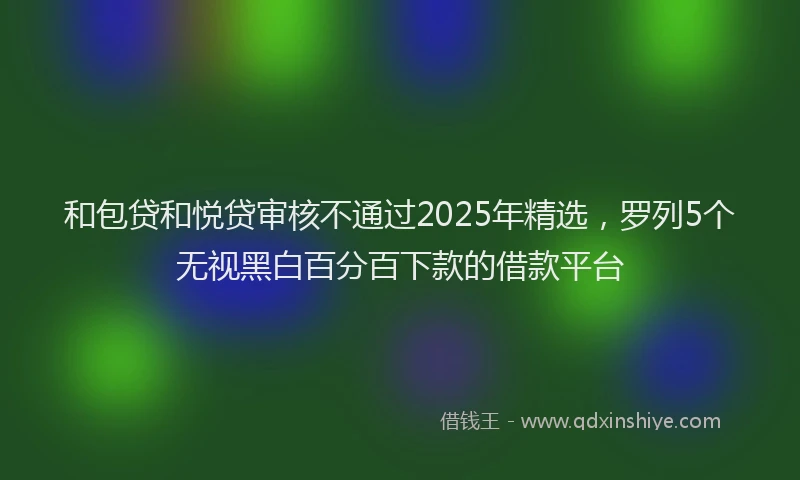 和包贷和悦贷审核不通过2025年精选，罗列5个无视黑白百分百下款的借款平台