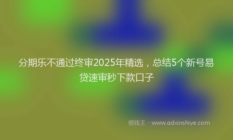 分期乐不通过终审2025年精选，总结5个新号易贷速审秒下款口子