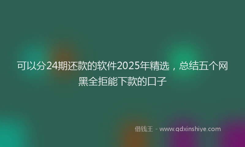 可以分24期还款的软件2025年精选，总结五个网黑全拒能下款的口子