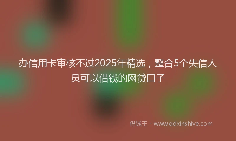 办信用卡审核不过2025年精选，整合5个失信人员可以借钱的网贷口子