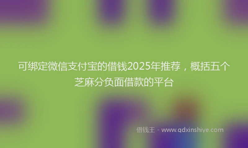 可绑定微信支付宝的借钱2025年推荐，概括五个芝麻分负面借款的平台