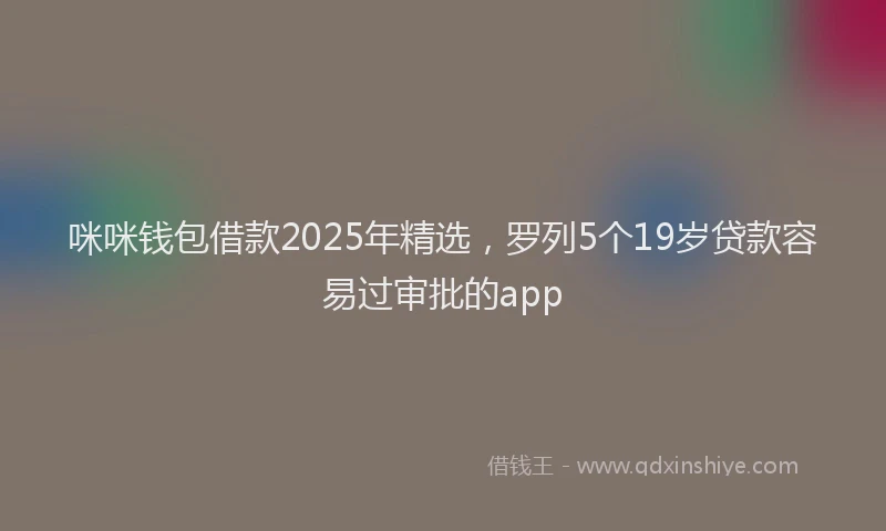 咪咪钱包借款2025年精选，罗列5个19岁贷款容易过审批的app