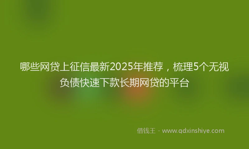 哪些网贷上征信最新2025年推荐，梳理5个无视负债快速下款长期网贷的平台