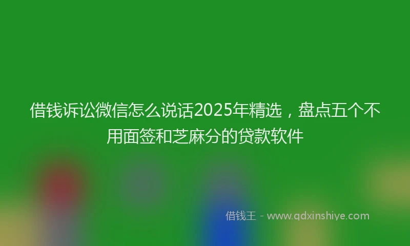借钱诉讼微信怎么说话2025年精选，盘点五个不用面签和芝麻分的贷款软件