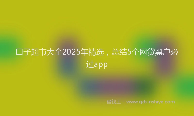 口子超市大全2025年精选，总结5个网贷黑户必过app