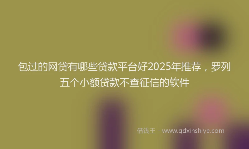 包过的网贷有哪些贷款平台好2025年推荐，罗列五个小额贷款不查征信的软件
