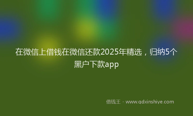 在微信上借钱在微信还款2025年精选，归纳5个黑户下款app