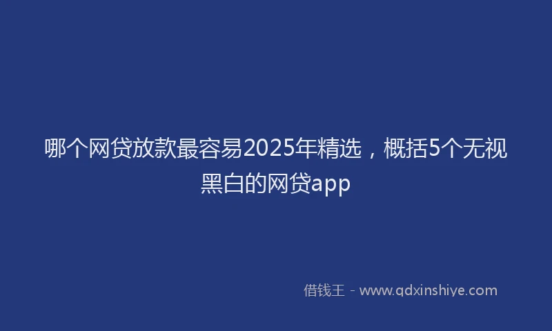 哪个网贷放款最容易2025年精选，概括5个无视黑白的网贷app