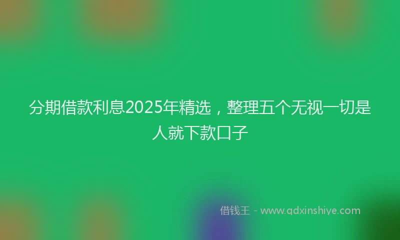 分期借款利息2025年精选，整理五个无视一切是人就下款口子