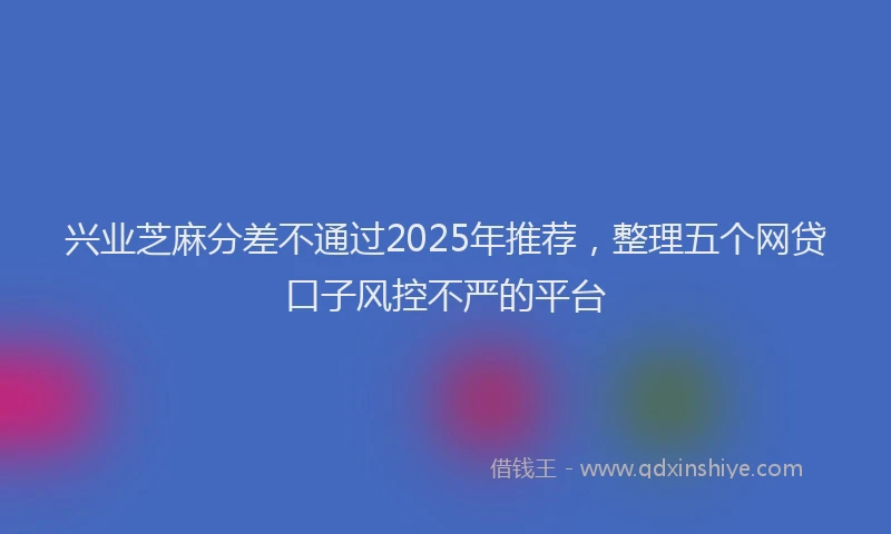兴业芝麻分差不通过2025年推荐，整理五个网贷口子风控不严的平台