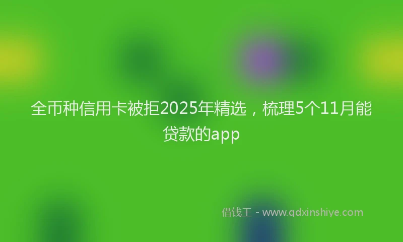全币种信用卡被拒2025年精选，梳理5个11月能贷款的app