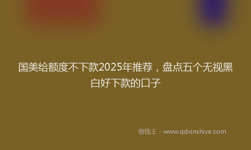 国美给额度不下款2025年推荐，盘点五个无视黑白好下款的口子