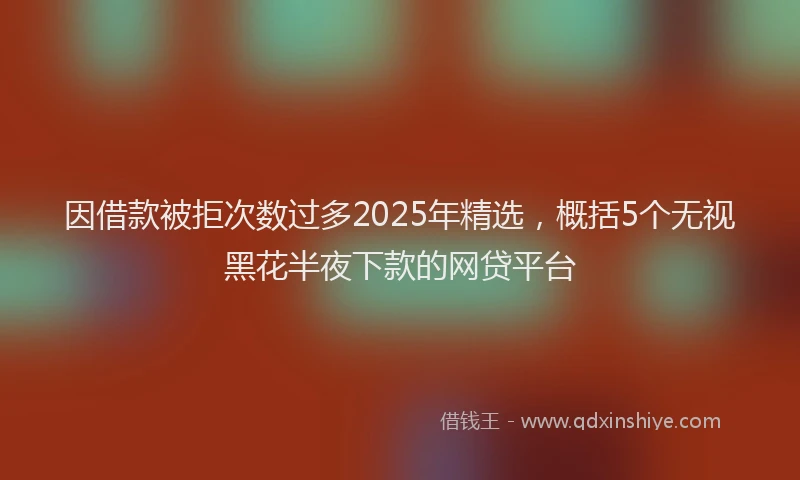因借款被拒次数过多2025年精选，概括5个无视黑花半夜下款的网贷平台