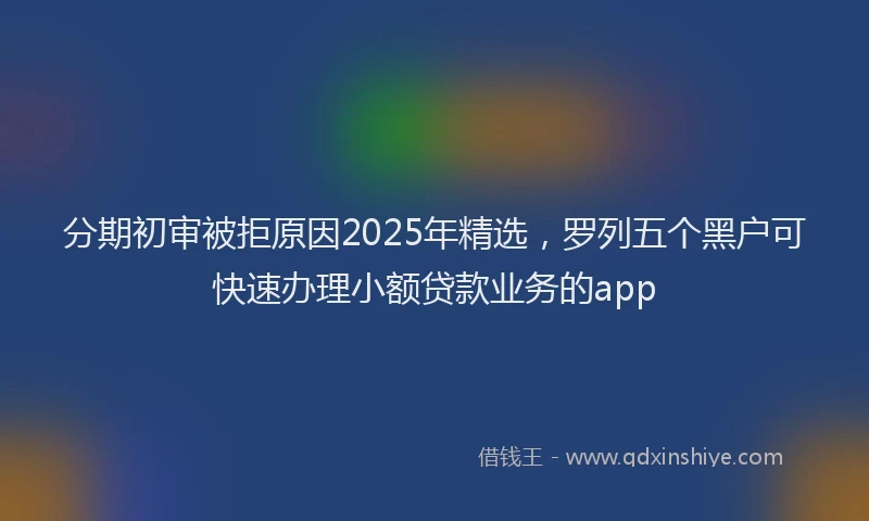 分期初审被拒原因2025年精选，罗列五个黑户可快速办理小额贷款业务的app