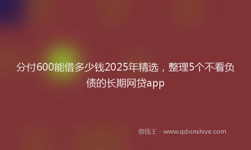 分付600能借多少钱2025年精选，整理5个不看负债的长期网贷app