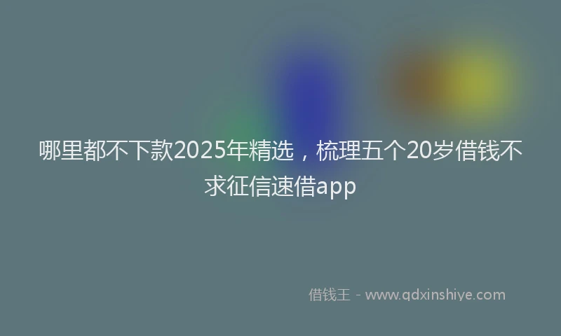 哪里都不下款2025年精选，梳理五个20岁借钱不求征信速借app