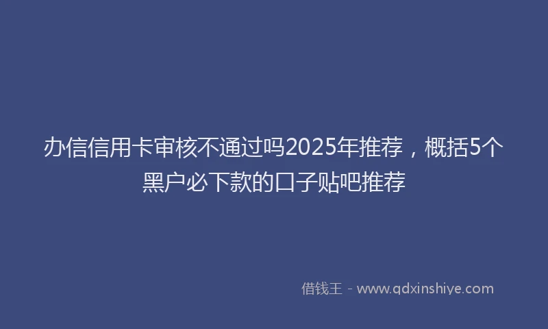 办信信用卡审核不通过吗2025年推荐，概括5个黑户必下款的口子贴吧推荐