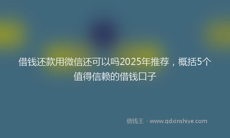 借钱还款用微信还可以吗2025年推荐，概括5个值得信赖的借钱口子