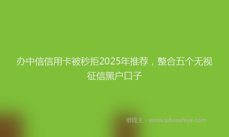 办中信信用卡被秒拒2025年推荐，整合五个无视征信黑户口子