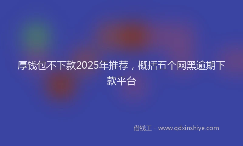 厚钱包不下款2025年推荐，概括五个网黑逾期下款平台