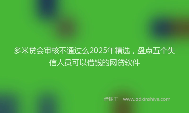 多米贷会审核不通过么2025年精选，盘点五个失信人员可以借钱的网贷软件