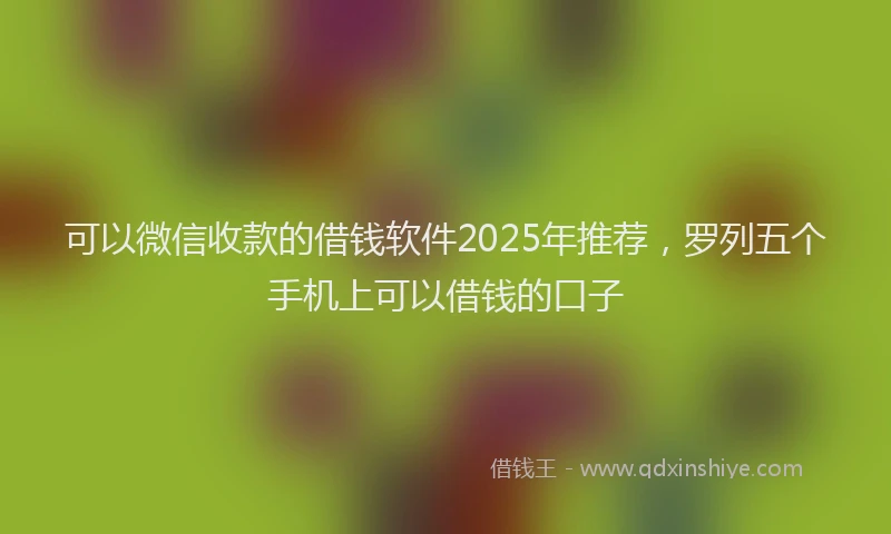 可以微信收款的借钱软件2025年推荐，罗列五个手机上可以借钱的口子