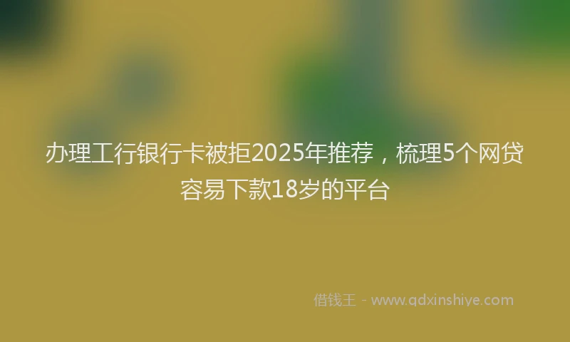 办理工行银行卡被拒2025年推荐，梳理5个网贷容易下款18岁的平台